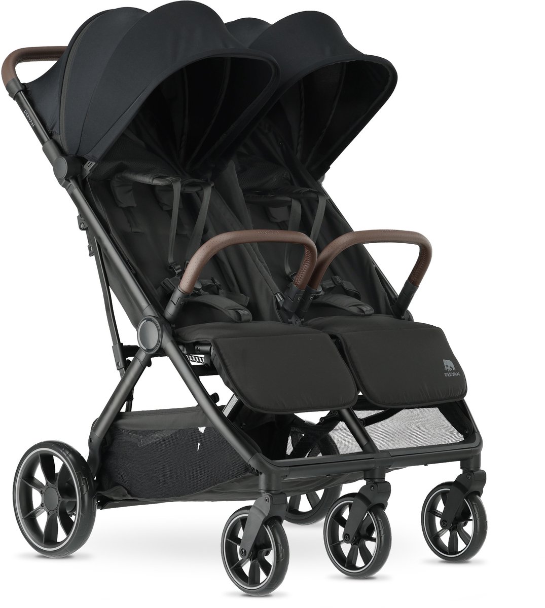 Deryan Luxe Rolo X2 XL V2 Dubbele Buggy - Duo Buggy - Zwart van Deryan