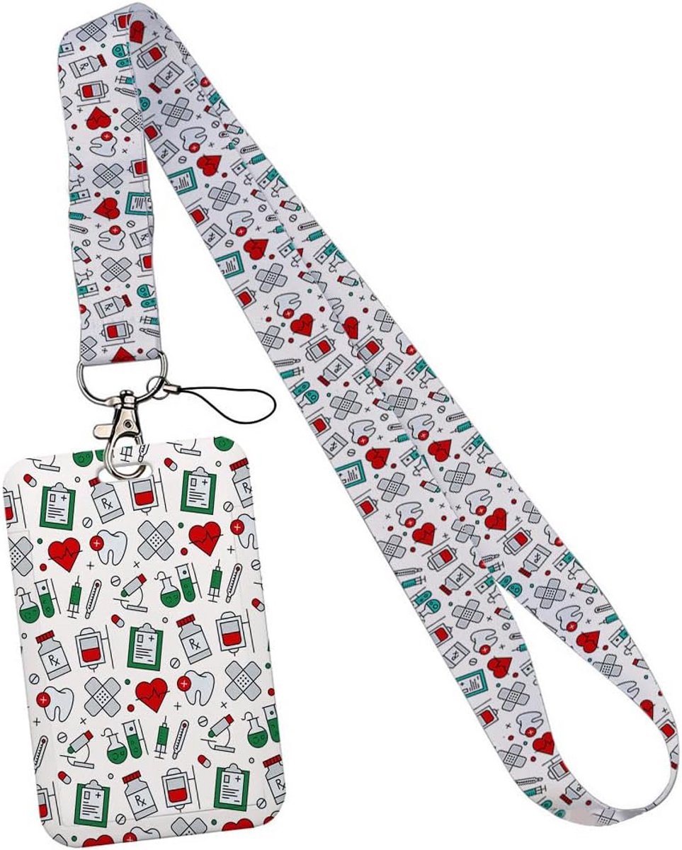 ID Kaarthouder met Afneembare Lanyard/Nekkoord voor Pasjes & Telefoon - Wit