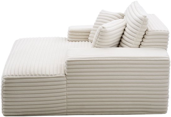 Moderne chaise longue zonder armleuningen, minimalistische bank in crèmekleur vo