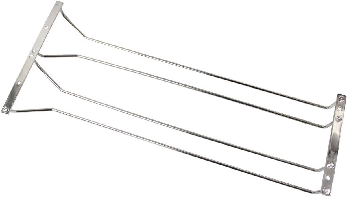 RVS Wijnglashouder 50cm - Onderplank Ophangsysteem voor Glazen - 2 Rijen