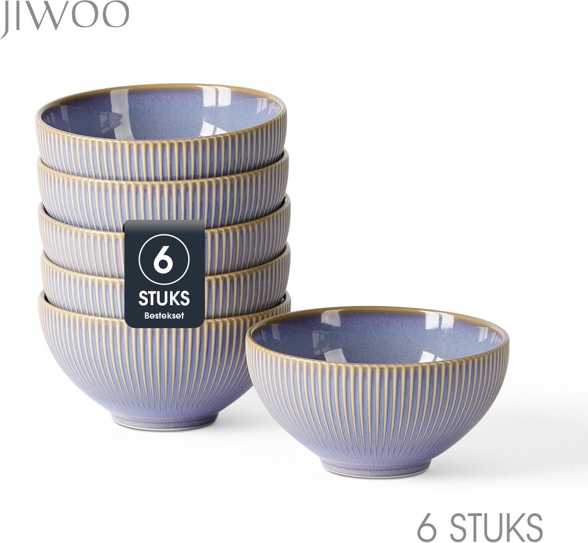 Set van 6 Kommen (Ø 11,7cm / 340ml) Ontbijtkommen, Mueslikom, Soepkom, serviesset 6 persoons, Geschikt voor restaurants, hotels, banketten, familiefeesten, en picknicks, Magnetron-vaatwasserbestendig, Keramiek