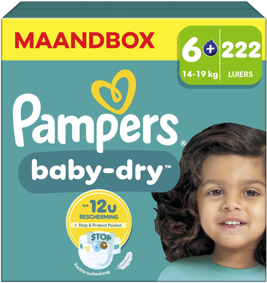 Pampers Baby Dry maat 6 (13-18KG) - 222 luiers - 3 x 74 stuks - Voordeelverpakking