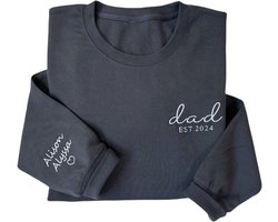 Gepersonaliseerde Geborduurde DAD Trui met Kinder(namen)|Uniek Vaderdag Cadeau