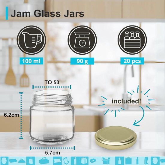 KIVY Voorraadpotten met transparant glazen deksel, 4 x 500 ml, luchtdichte bewaarpotten met deksel, luchtdicht, glazen opbergdozen voor in de keuken