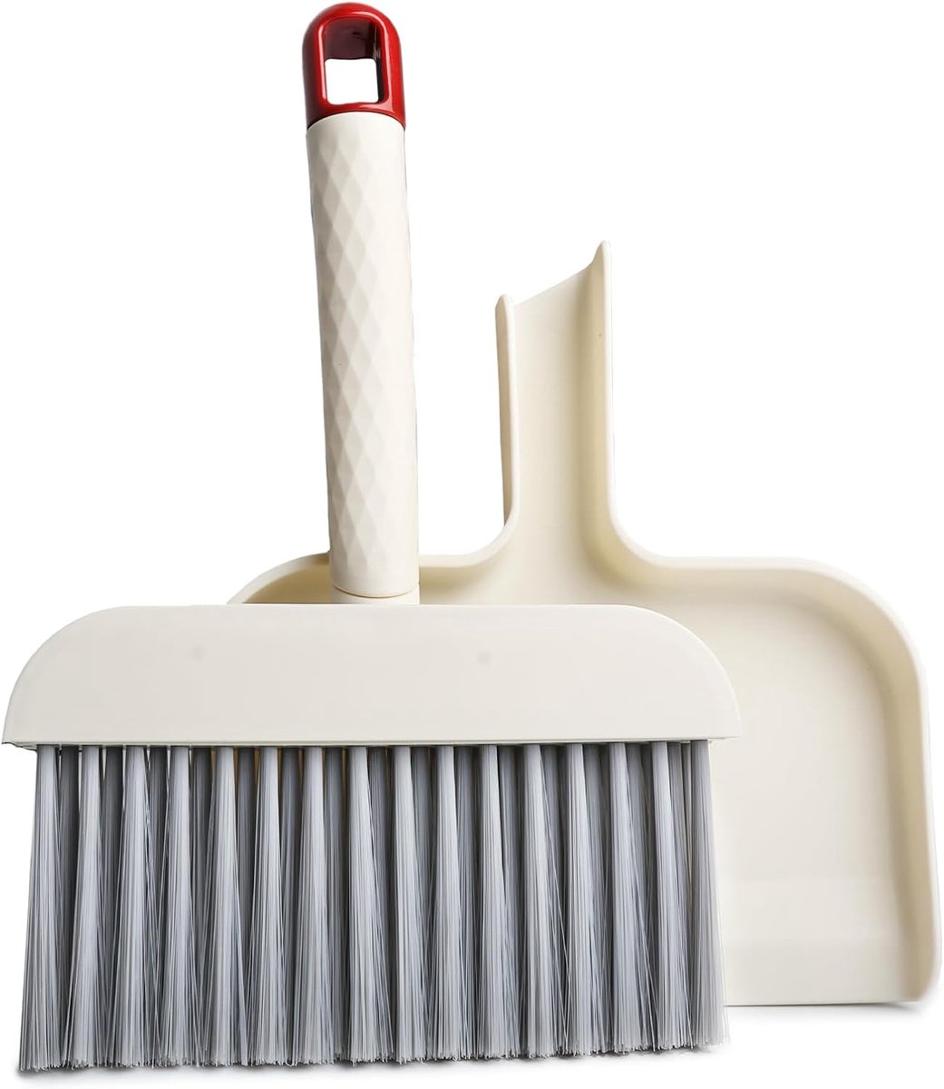 Mini stoffer en blik set - Mini stoffer en blik set, kleine bezem en stoffer set, handbezem, stoffer en blik set geschikt voor bureaus, eettafels, huis en keuken.
