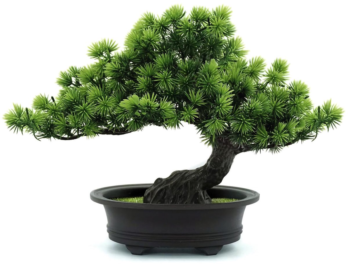 Unyqoos Levensechte decoratieve bonsai-boom voor binnenhuis en kantoor inrichting Groen