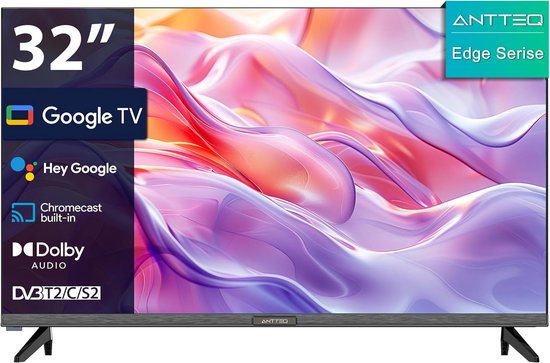 32 Inch Smart TV HD LED Borderless TV met Google TV en Dolby Audio | bol