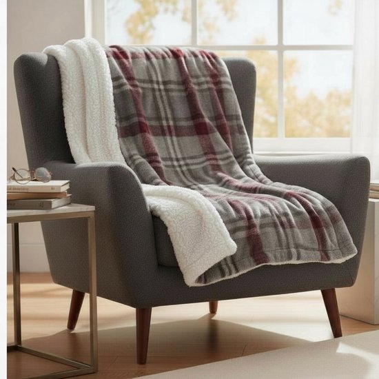 Unique Living Plaid Larsson - 150x200 - Grijs/Rood