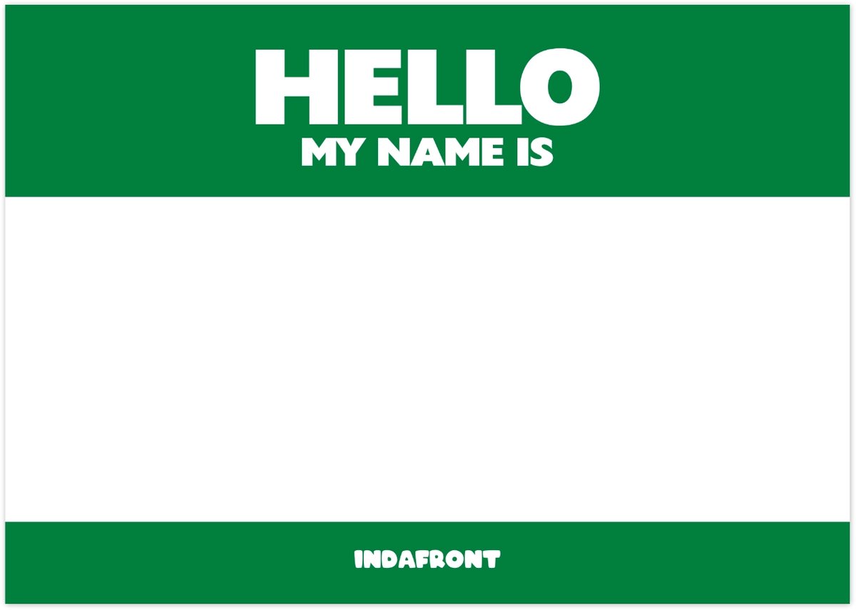 Hello My Name is Stickers - Groen - 50 stuks