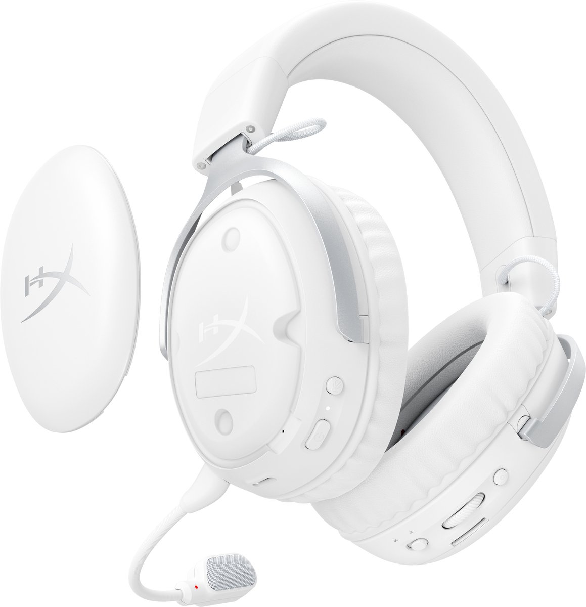 HyperX Cloud III S Wireless - Gaming Headset - Draadloos - Bluetooth & 2.4GHz - Spatial Audio - 120uur Batterij - PC/PS5/Switch2/Mobiel/Steamdeck - Wit