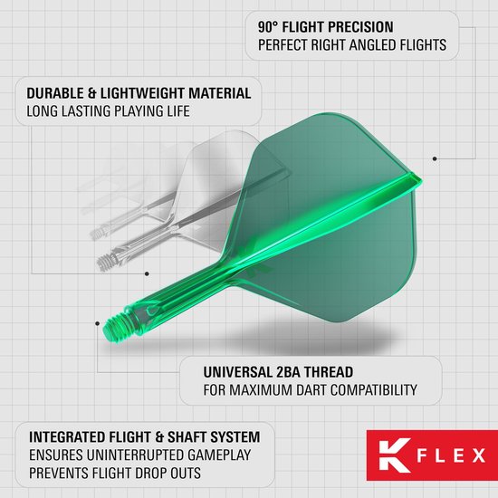 Target K-Flex Green NO2- Dart Flights - Intermediate van Target — afbeelding 3