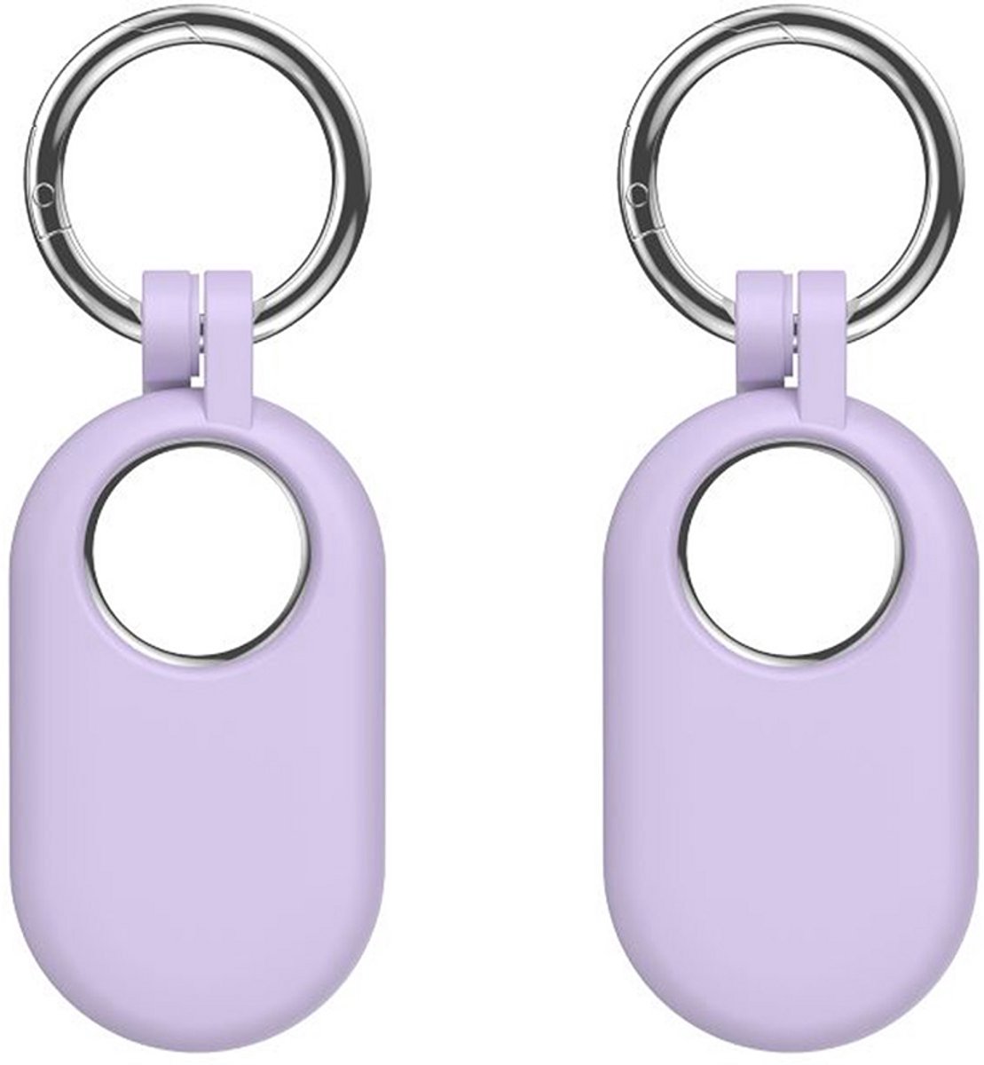 Sleutelhanger geschikt voor Samsung SmartTag 2- Siliconen - 2 stuks - Paars - CHPN