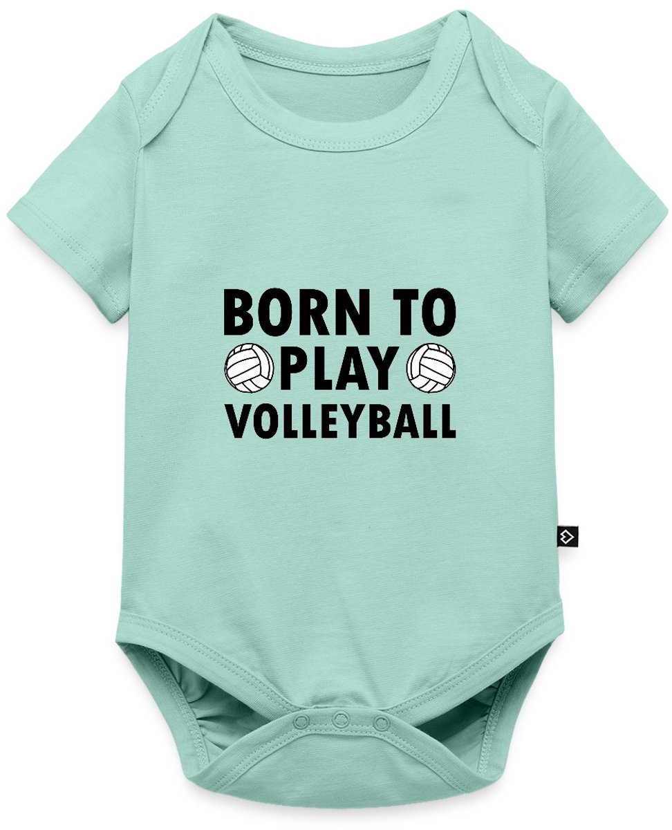 Geboren Om Volleybal Te Spelen Baby Rompertje Met Korte Mouwen