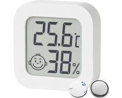 Knaak Hygrometer - Thermometer Binnen - Luchtvochtigheidsmeter - Inclusief Batterij en Plakstrip