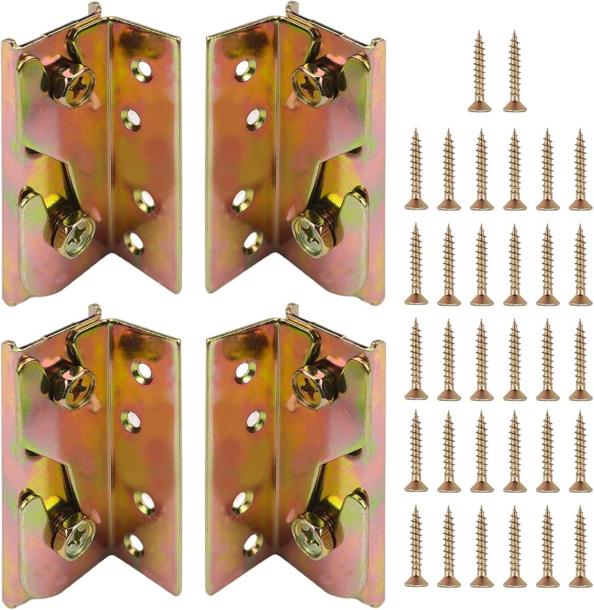 Stunq® 4 stuks bedverbinders, ophangbeslag, zware belasting bedbeslag om op te hangen, bedleuning, hoekverbindingen
