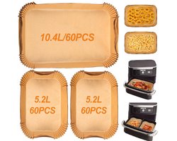 Bakpapier voor de Airfryer - 180 vellen - Wegwerpbak voor de Airfryer - Geschikt voor de Philips 9L Airfryer (10,4L 60 vellen + 5,2L 120 vellen)