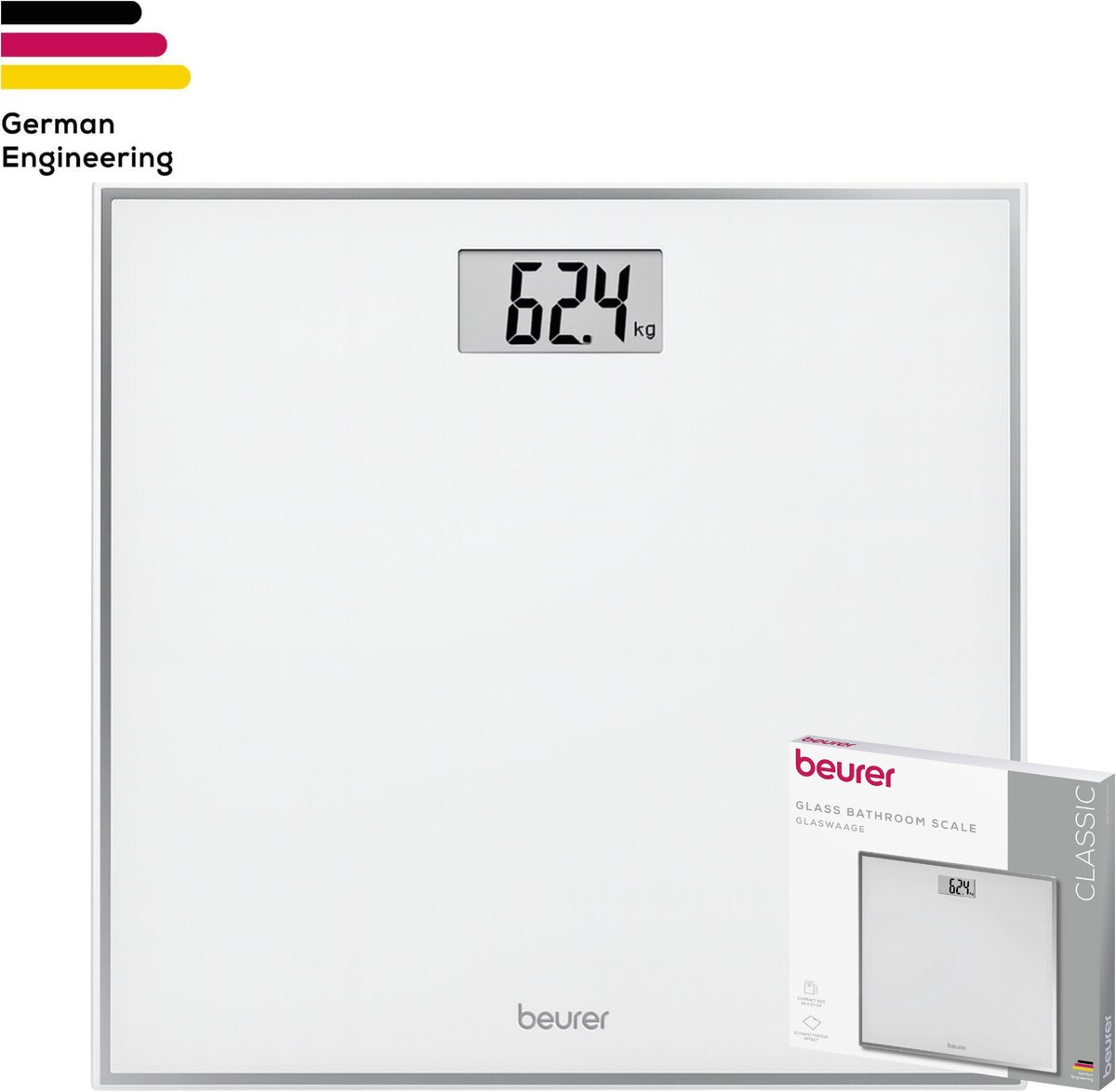 Beurer GS 120 Personenweegschaal Digitaal – Digitale Weegschaal – Wit – Tot 150 kg - 5 Jaar Garantie