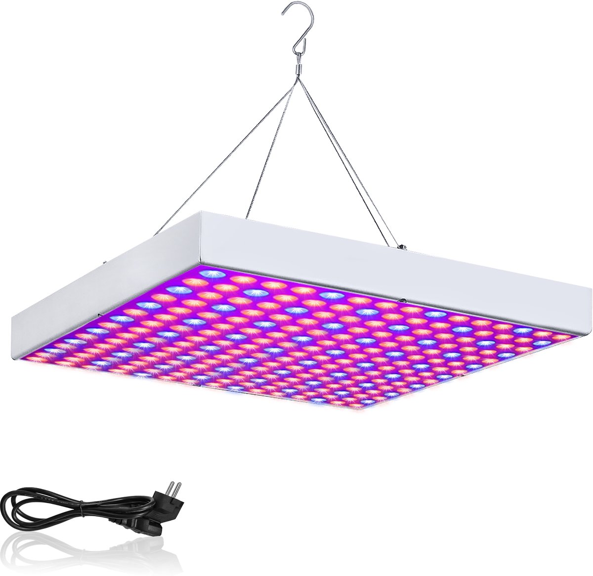 NAIZY Plantenlamp 45W LED Groeilamp Volledig Spectrum Kweeklamp 225 Rode & Blauwe LED's Hangende Plantenlamp Groeilamp voor Kamerplanten, 310 * 310 * 35mm