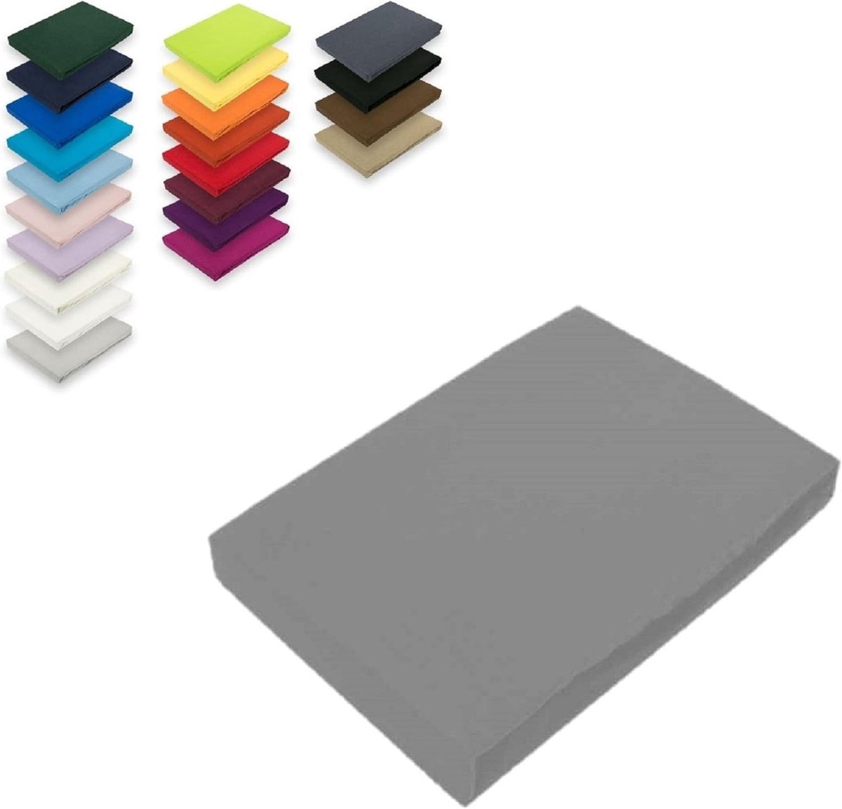 Stunq® Comfortabel en Ademend Jersey Hoeslaken met Elastische Hoeken voor Perfecte Pasvorm, 200 x 220 cm