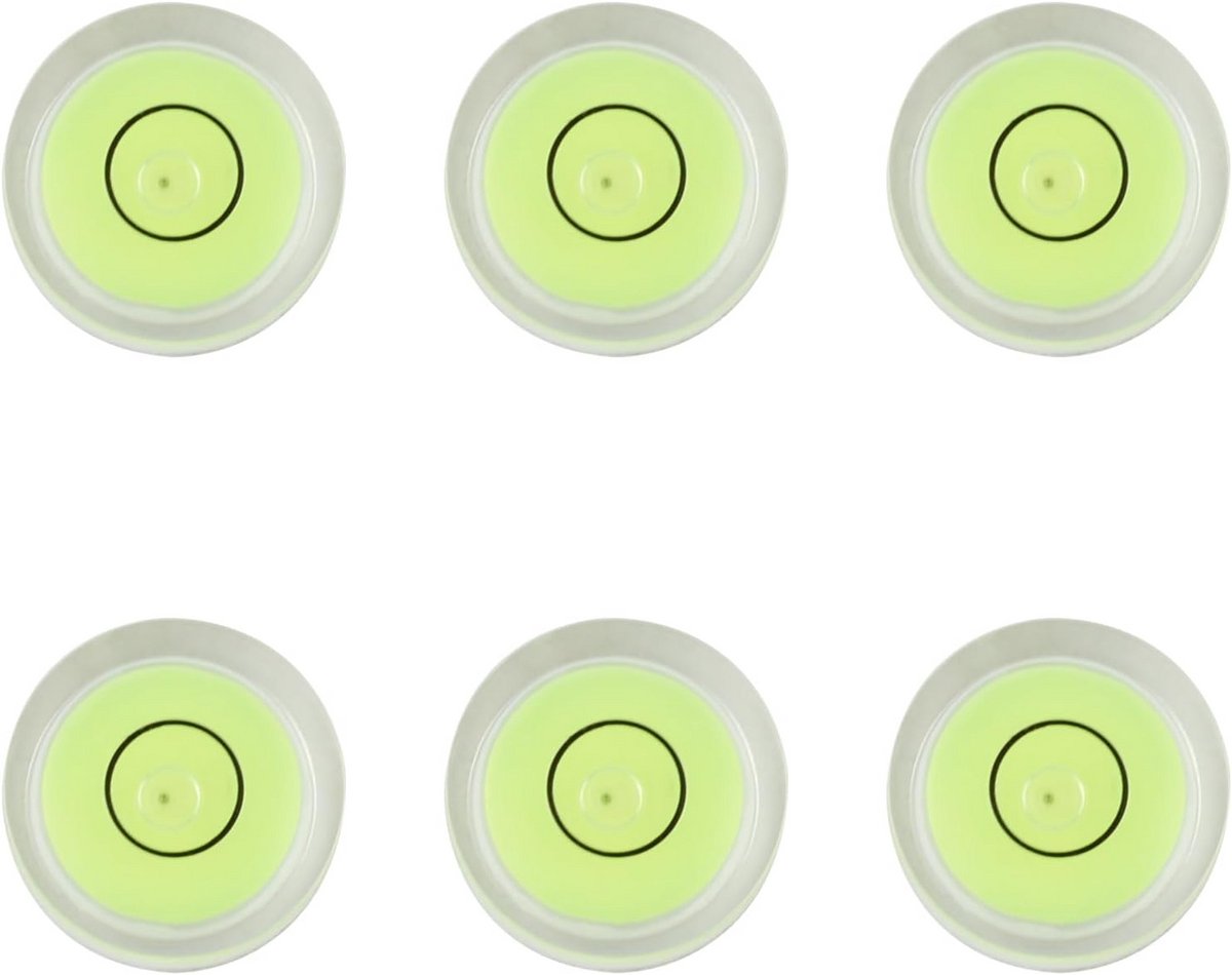 Set van 6 Ronde Mini Waterpassen 40x10mm voor Camera, Statief, Draaitafel en Werkbank