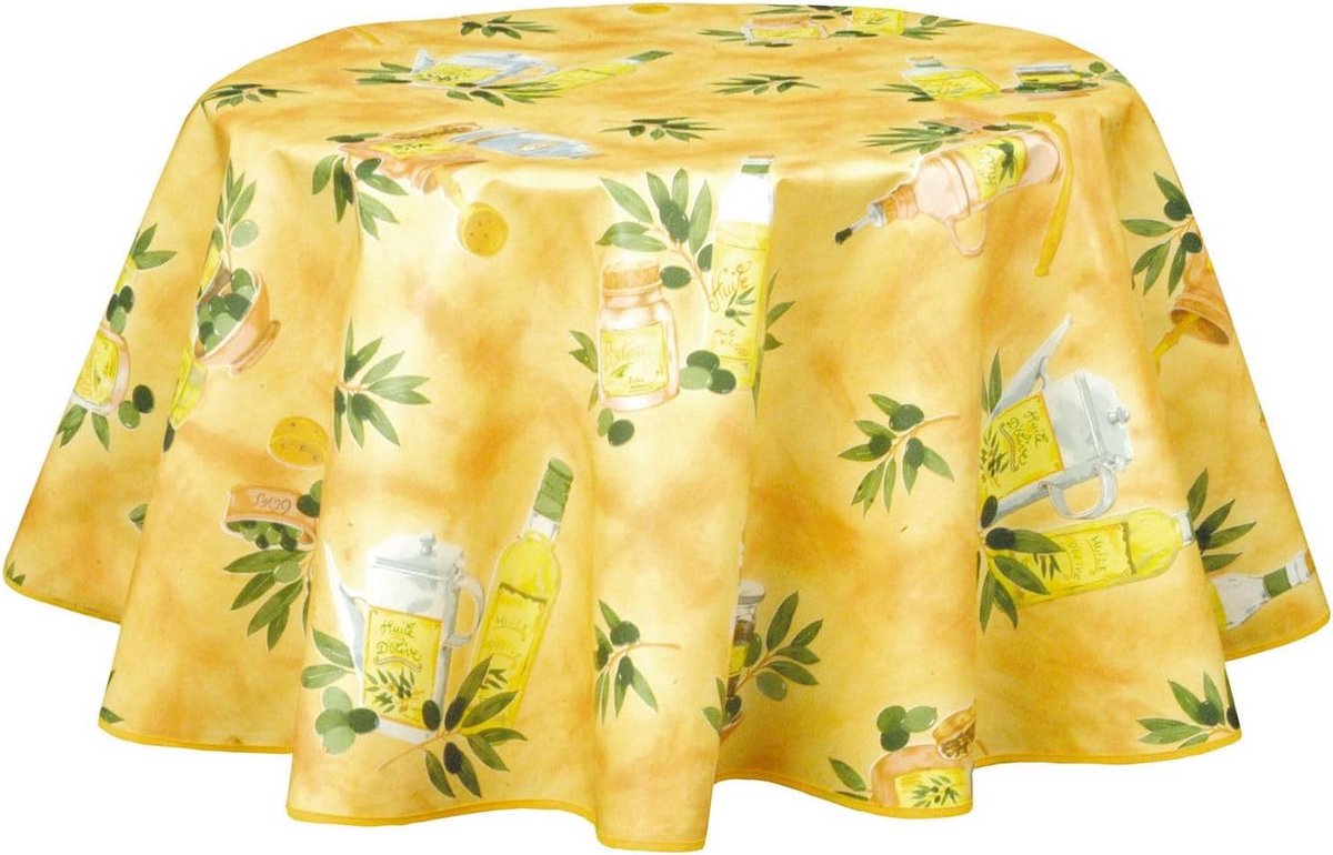 Ronde Tafelkleed Wikkeldoek 150 cm Geel Provençaals Design