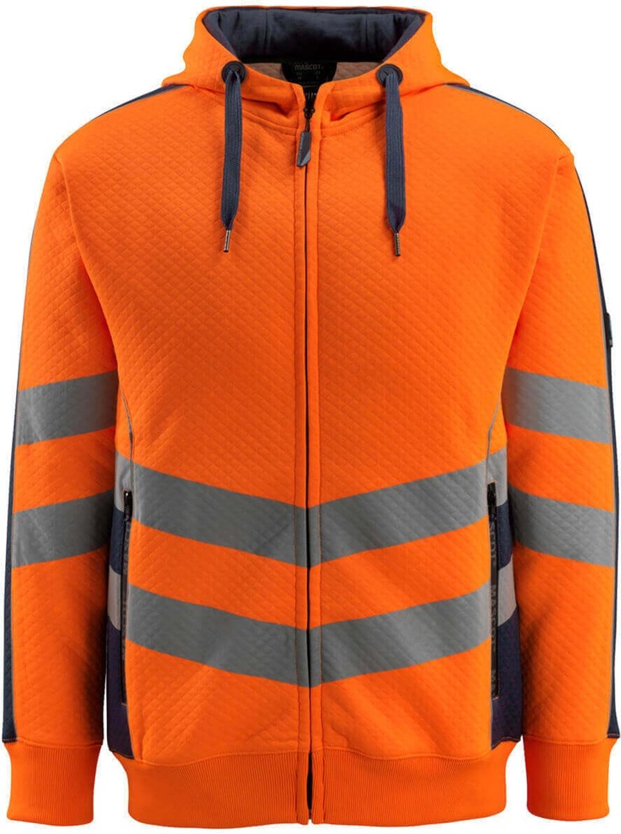Mascot Safe Supreme Capuchontrui met rits 50138-932 - hi-vis oranje/donkermarine - M