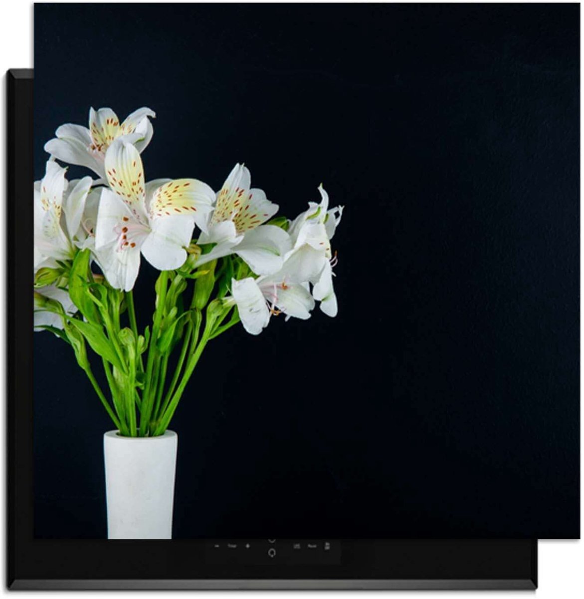 KitchenArt - White Whisper - Inductie Beschermer - 60x52 cm - Kookplaat Beschermer - Luxe Afdekplaat Inductieplaat - Anti-slip & Oprolbaar - Beschermmat Inductiekookplaat