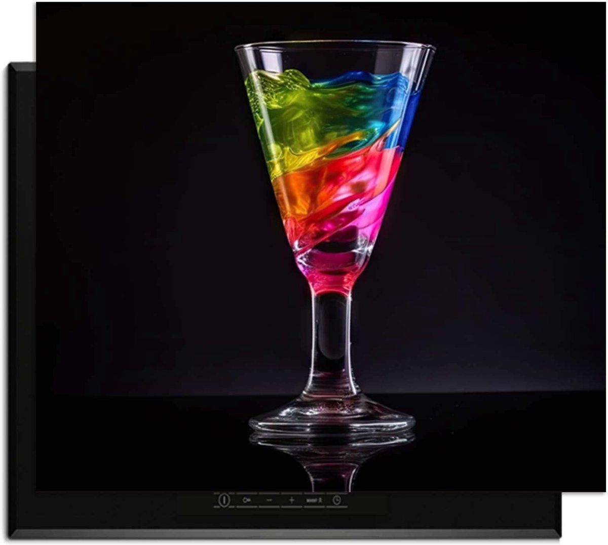 KitchenArt - Liquid Art - Inductie Beschermer - 70x52 cm - Kookplaat Beschermer - Luxe Afdekplaat Inductieplaat - Anti-slip & Oprolbaar - Beschermmat Inductiekookplaat