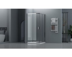 FugaFlow Efficiente Vetro Douchecabine - 90x90cm - vierkant - chroom
