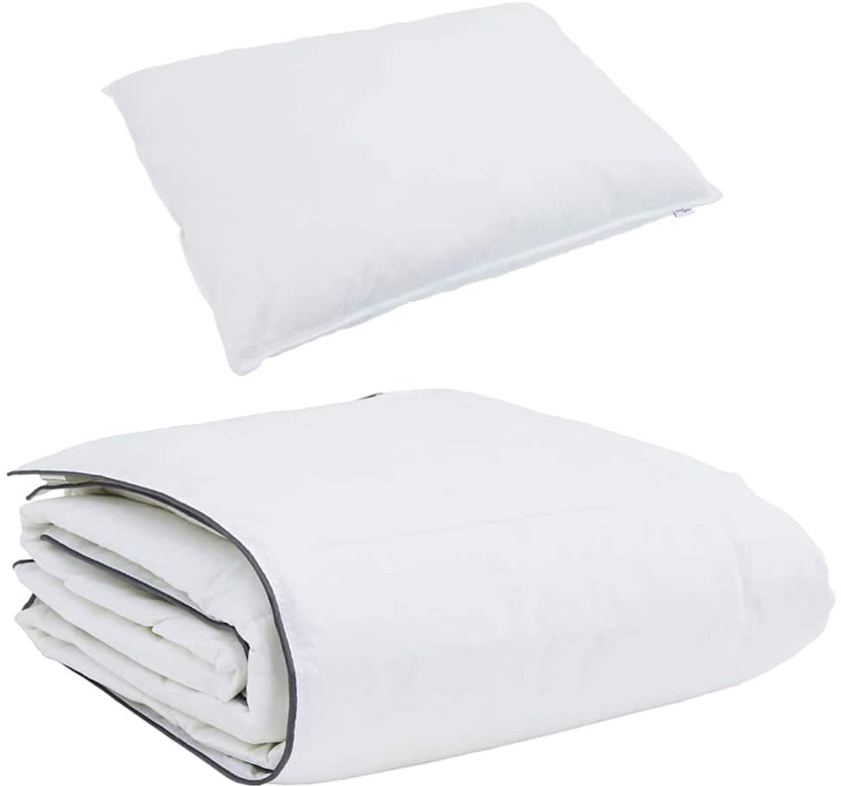 Winter Dekbed met kussen 2 st | Beddengoed Wit Donsveertjes