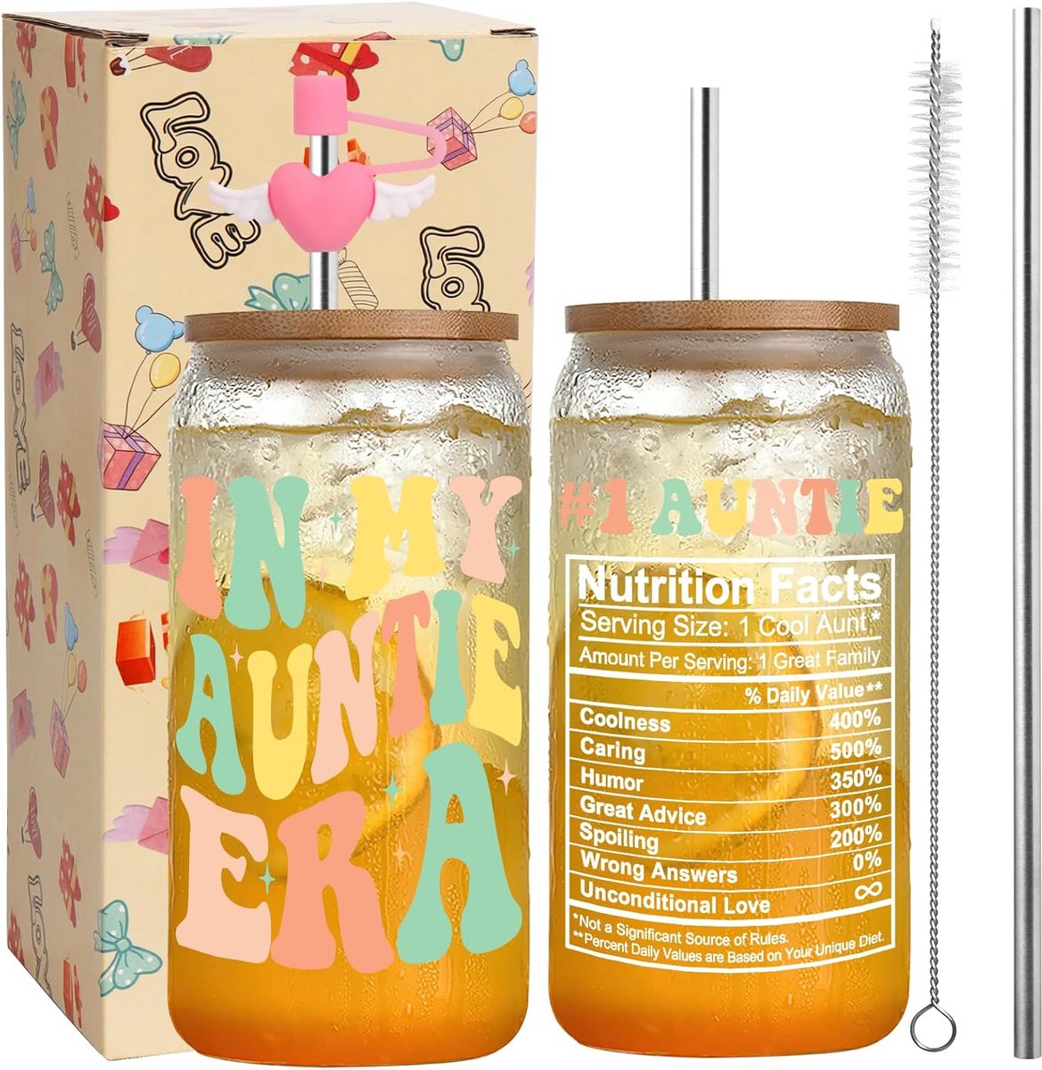 Ijskoffie Glas 475ml met Deksel en Rietjes - Luxe Drinkbeker met Deksel