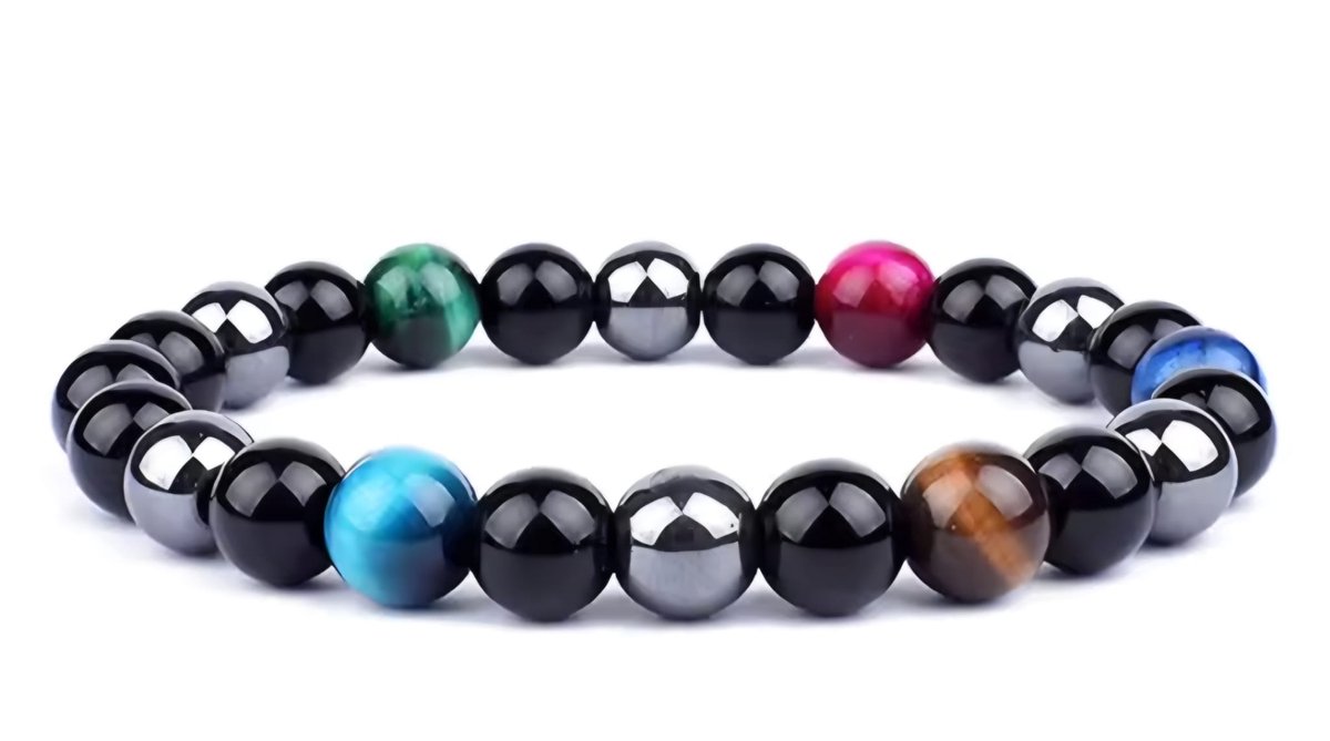 S4H Edelstenen Armband – Onyx, Hematiet & Multicolor Kralen – Bescherming & Energie