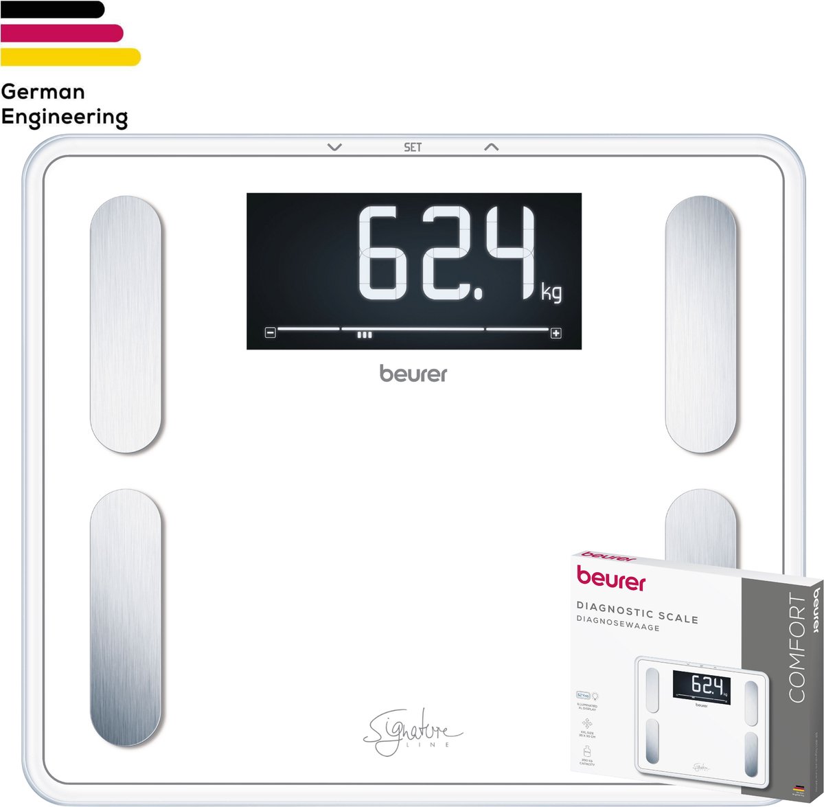 Beurer BF410 - Personenweegschaal lichaamsanalyse - 200kg - Wit