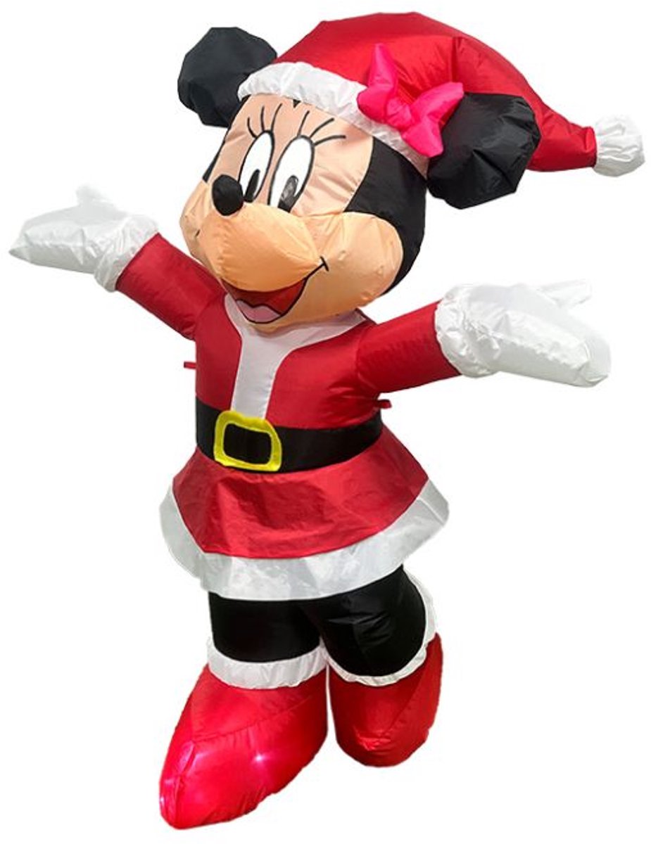 Disney - Opblaasfiguur polyester Minnie kerstman pak 125 cm