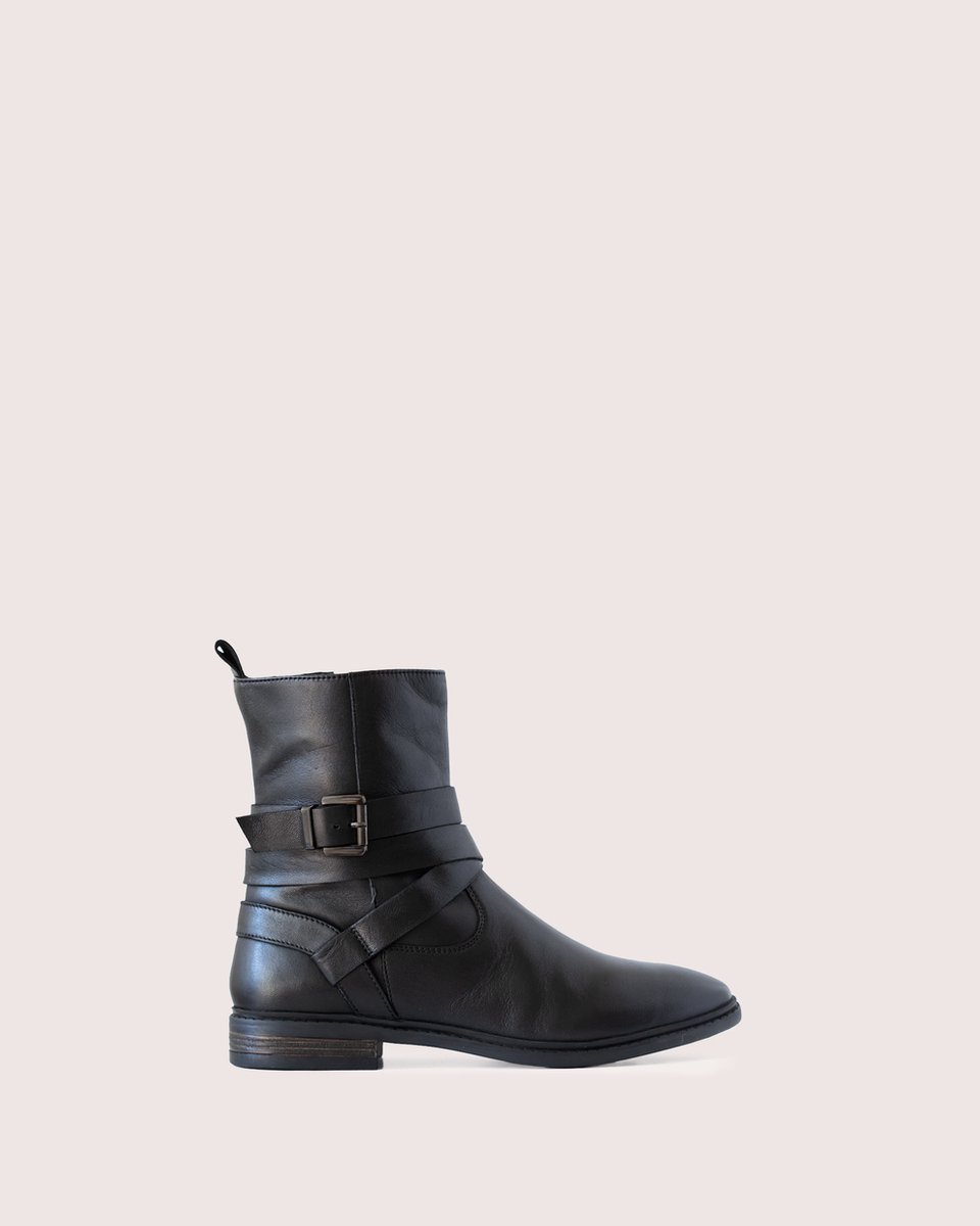 5PM Brera – Zwarte Leren Biker Boots Dames – Enkelhoog – Stoer & Elegant – Handgemaakt Leer