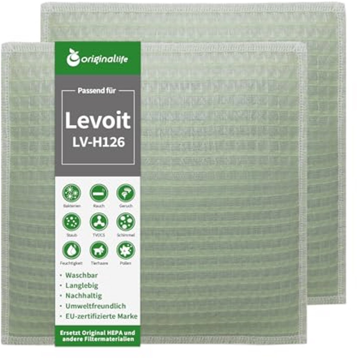 Wasbaar vervangingsfilter voor luchtreiniger - 2 stuks