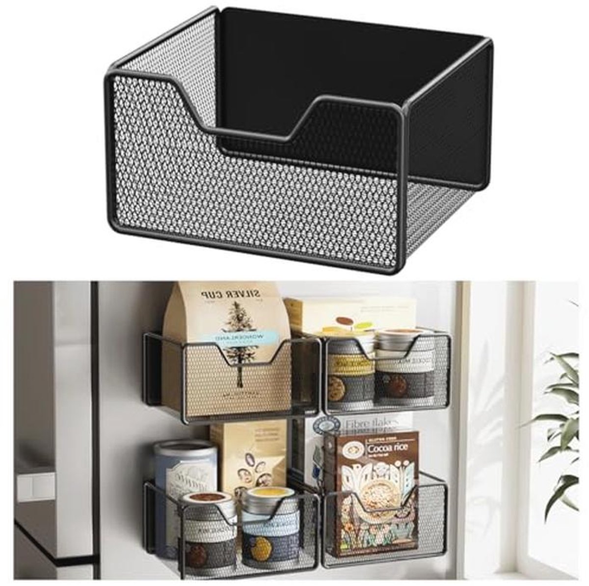 Magnetische organizer manden voor koelkast - 2 stuks voor keuken en klaslokaal
