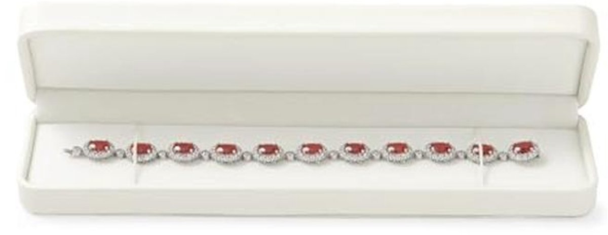 Sieradenbox PU Leer met Fluwelen Inlegdoek - Organiser voor Kettingen en Lange Sieraden