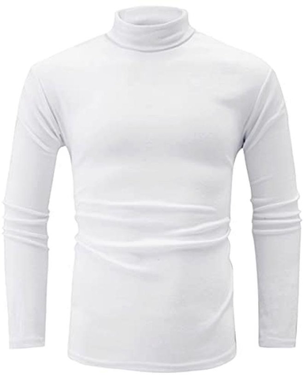 Heren basic coltrui lange mouw lichtgewicht casual gebreide thermische pullover