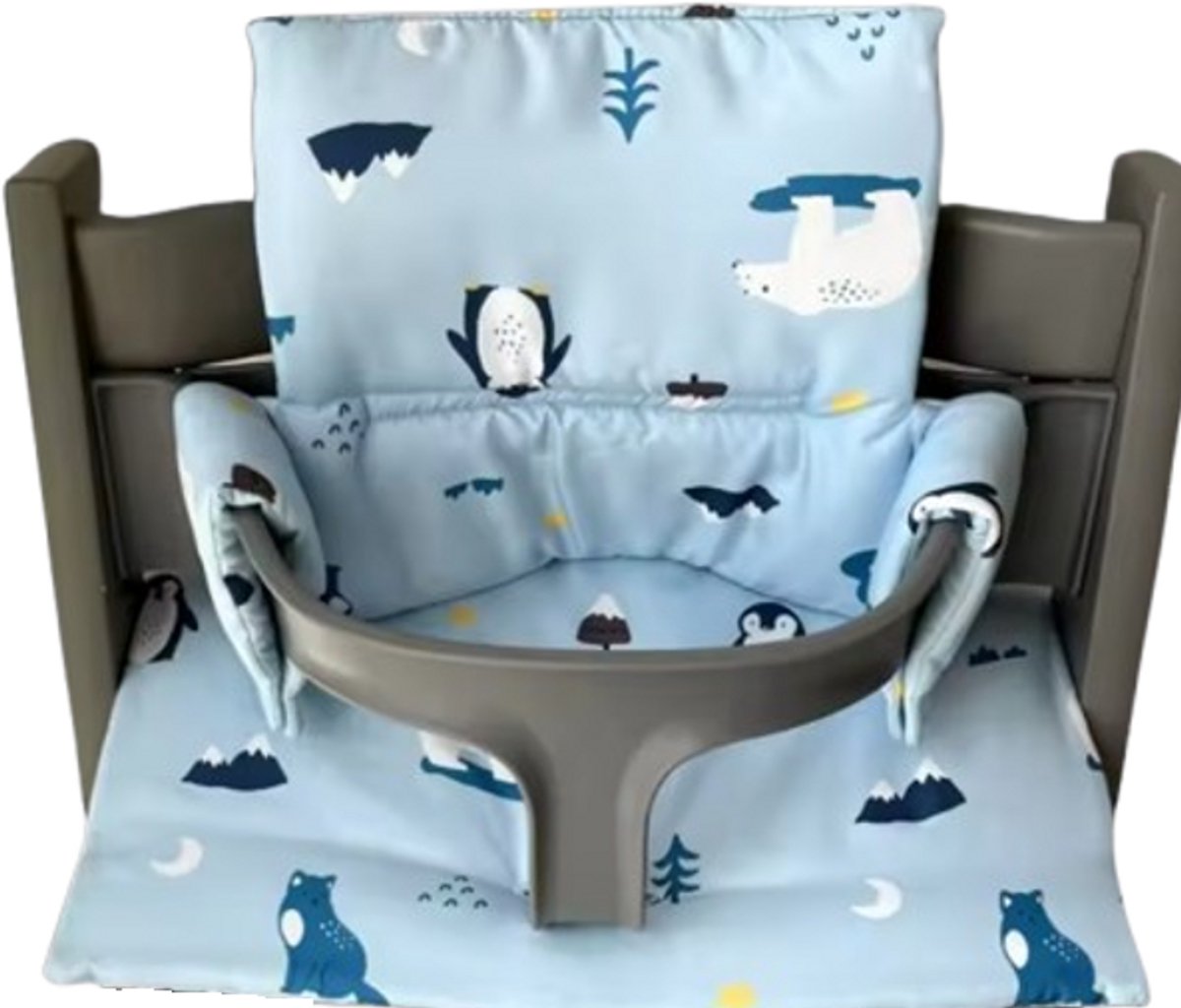 Stoelverkleiner noordpool dieren - kussenset ijsbeer - stoelverkleiner voor stokke tripp trapp - kinderstoel verkleiner - stoel kussen