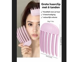 Volume haarclip - Grote Haarclip met 6 Tanden – Ideaal voor Haarstyling, Wassen, Krullen – Haar - Haarclip - Haarklem - Haarspeld -Beauty Tools - Roze