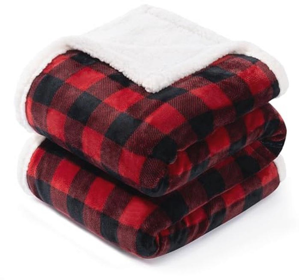 Zachte Sherpa fleece deken - Cozy Lichtgewicht Buffalo Geruite Pluche Deken, 127 x 152 cm