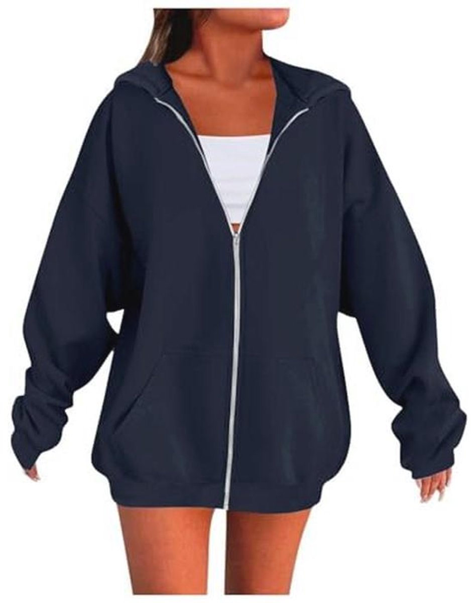 Oversized Hoodie voor Dames met Rits - Lichtgewicht Sweatshirt en Damesjassen
