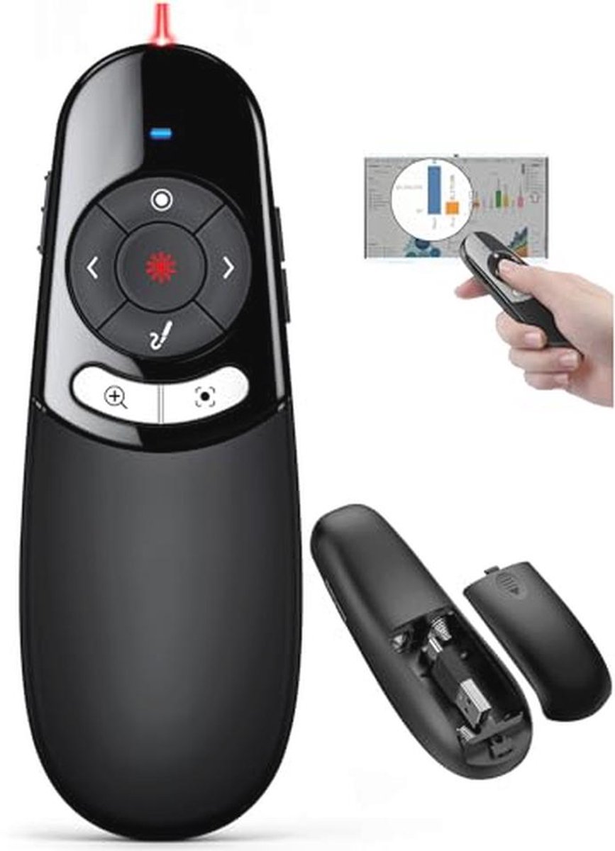 Draadloze USB C Presenter met 2,4 GHz voor PowerPoint