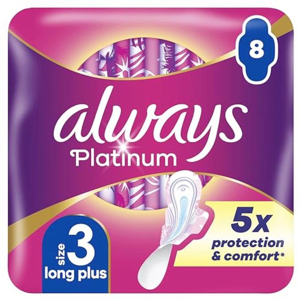 Platinum Night Maandverband Maat 3 met Vleugels - 8 Stuks