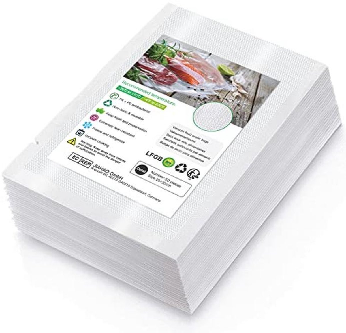 Vacuüm Zakken voor Voedselopslag en Sous Vide Koken - 20x30 cm - 50 Stuks