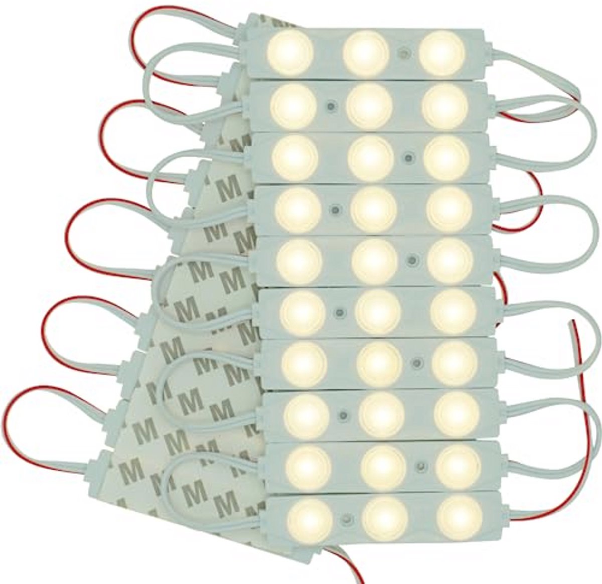 LED injectiemodules 12V - 1,4W - 20 stuks - IP67 waterdicht - zelfklevende warmwitte SMD modules voor verlichting