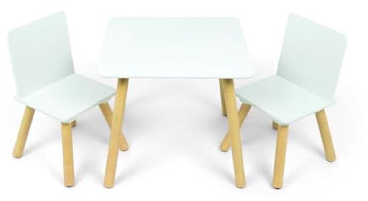 Houten tafel- en stoelen set voor kinderen - Ideaal voor speel- en knutselplezier - Neutraal design