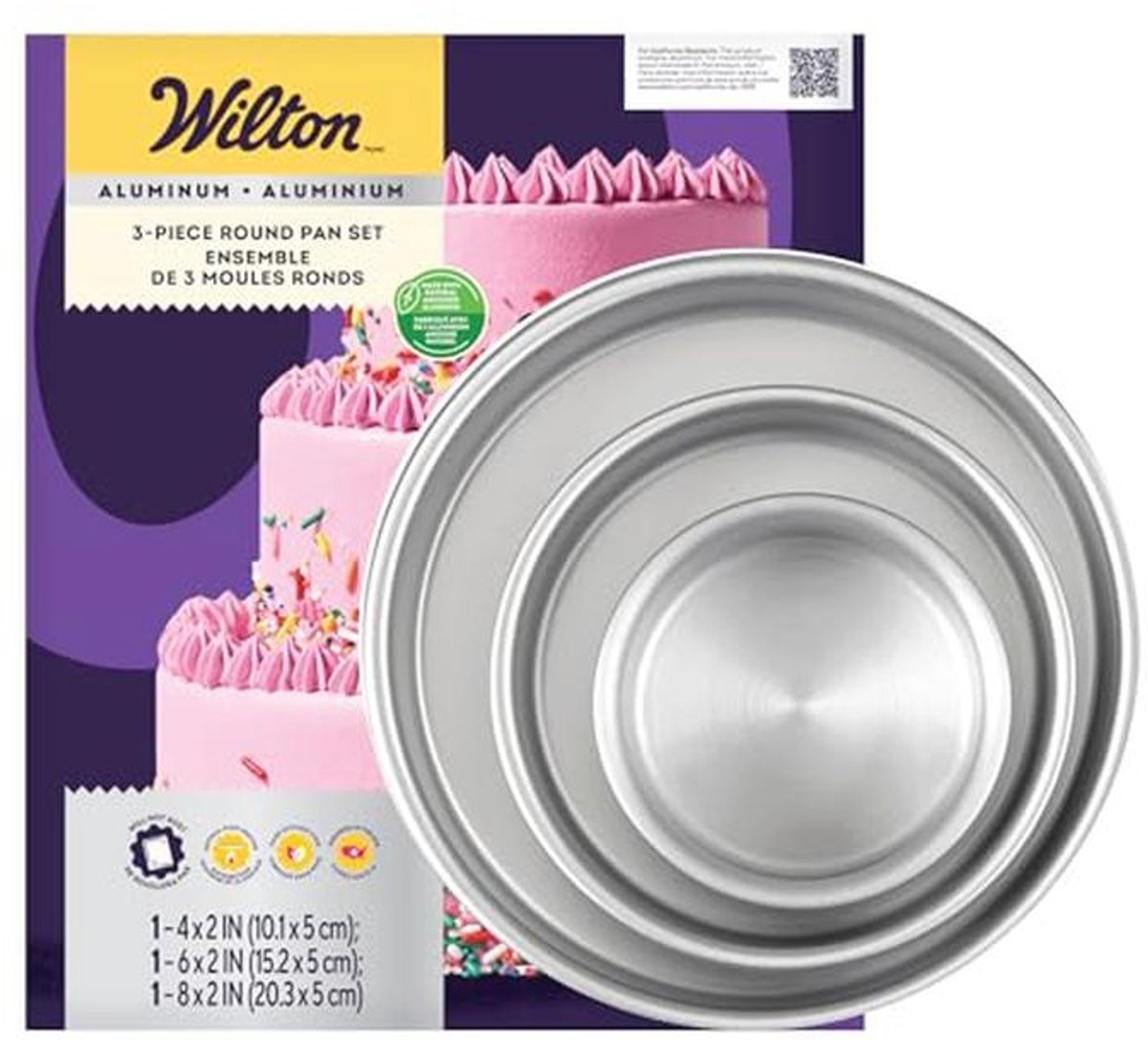 Set van Ronde Cakevormen - Aluminium Bakvormen (3-Delig) 20.3 cm, 15.2 cm en 10.1 cm