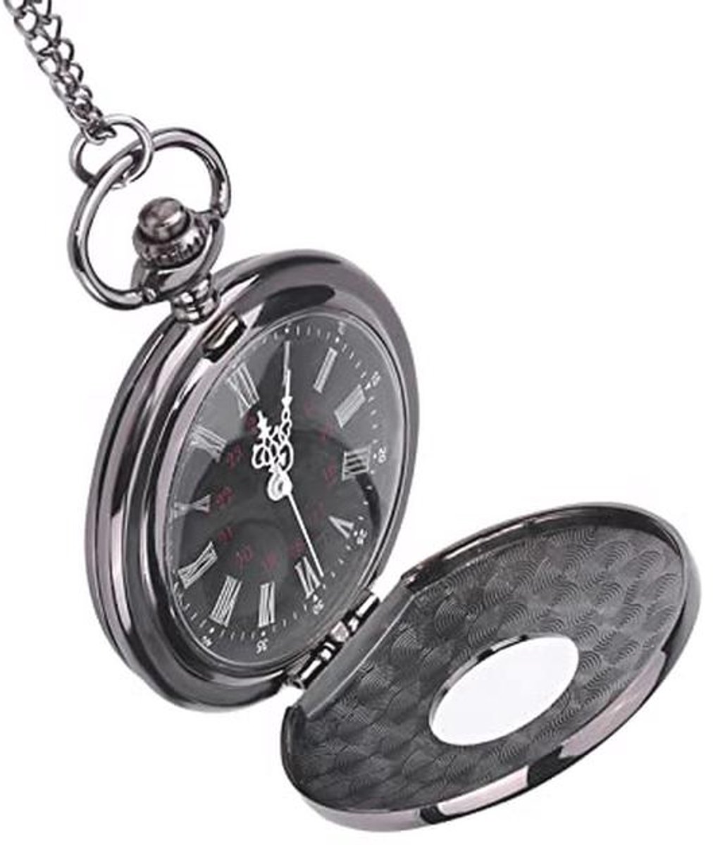 Vintage Quartz Zakhorloge met Ketting - Klassieke Analoge Fob Horloge